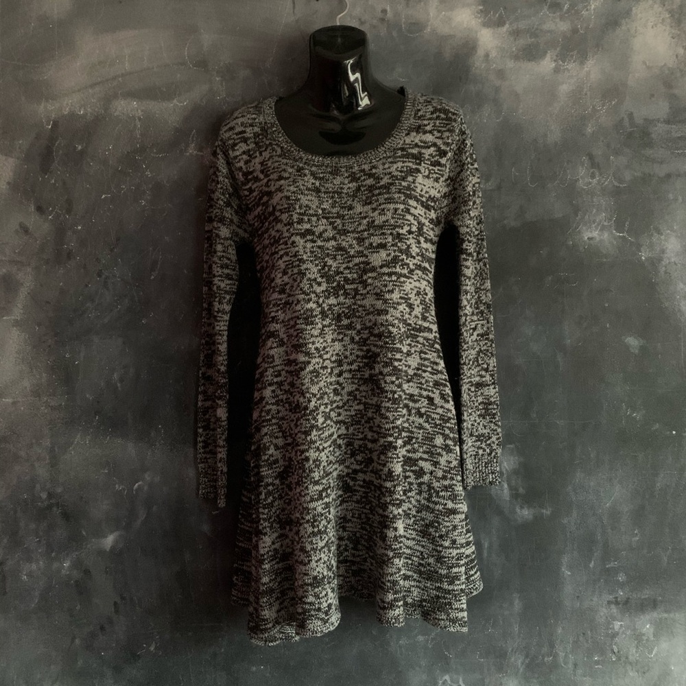 Gray and Black Sweather Dress